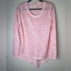 Sundance Sweater Womens M "Beautiful Dreamer" Pink Asymmetrical Hem Space Dye